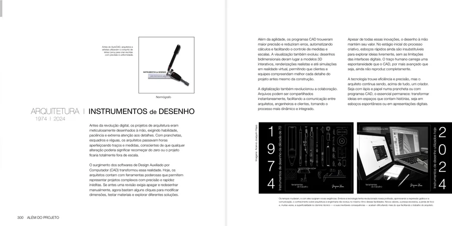 Instrumentos de desenho — página do livro